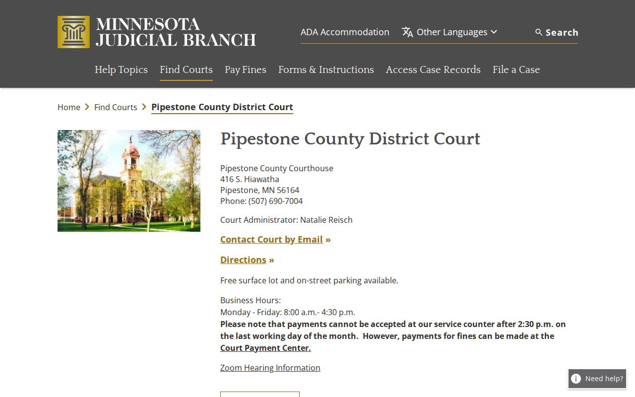 Edgerton court docket Pipestone County District Court source