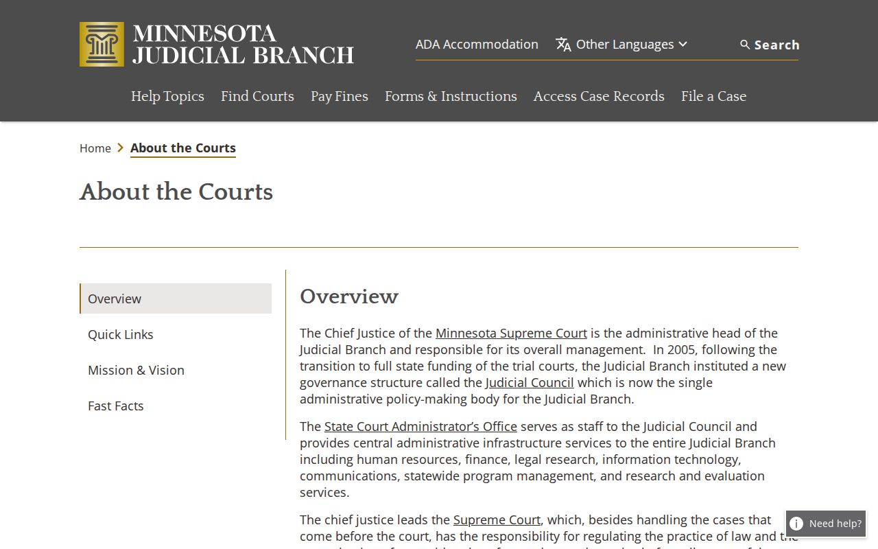 Pipestone County court docket reference from the Minnesota Judicial Branch
