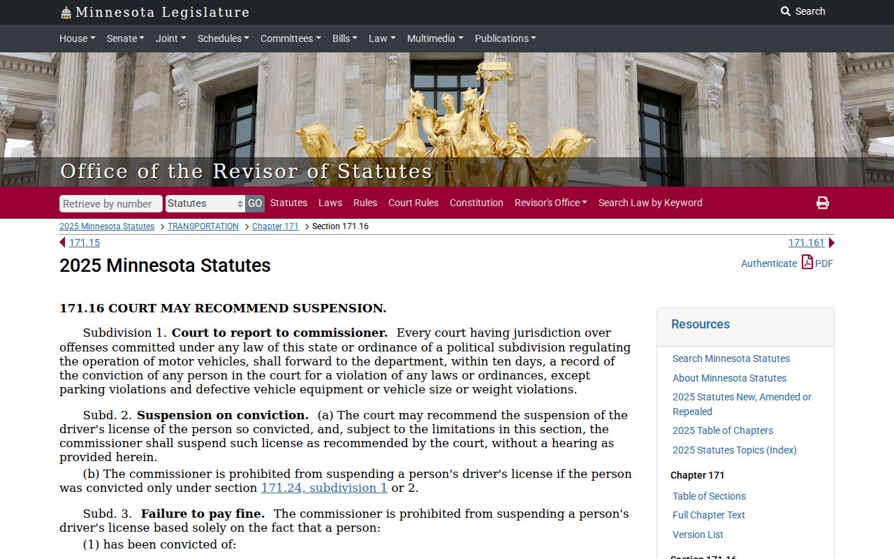 Ruthton court docket Minnesota traffic conviction reporting statute