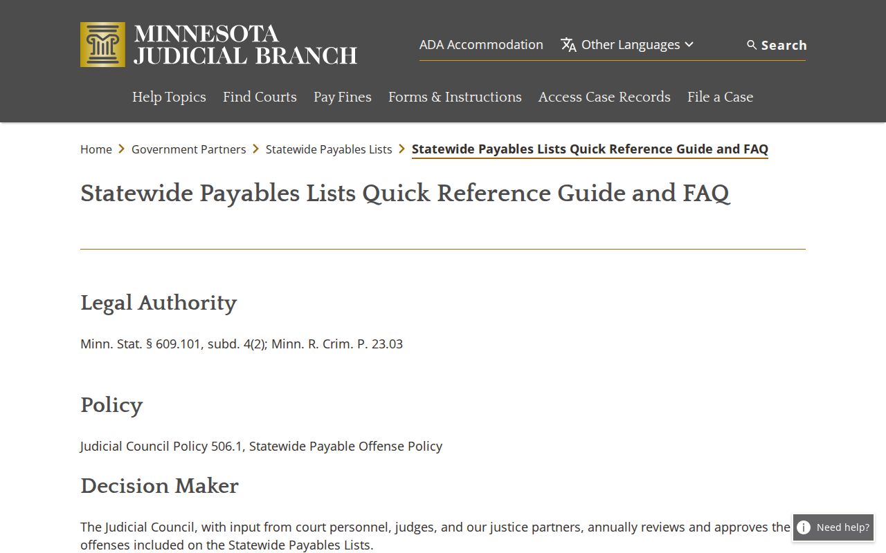 Pipestone County traffic court records statewide payable citation reference